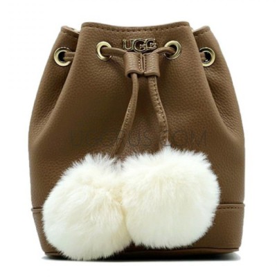Aaliyah Bucket Crossbody Pom Chestnut