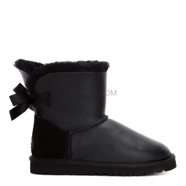UGG Mini Bailey Bow Metallic Black