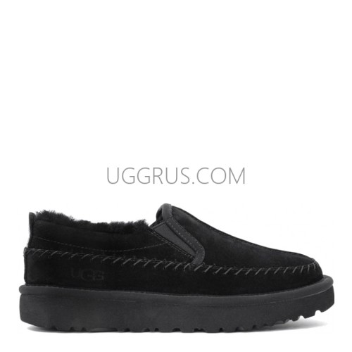 Mens Stitch Slip On Black