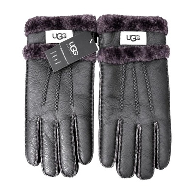 Перчатки UGG кожаные Dark Grey