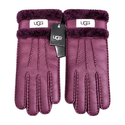 Перчатки UGG кожаные Fuchsia