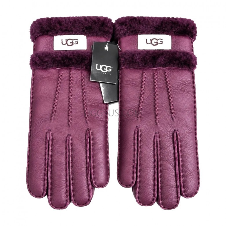 Перчатки UGG кожаные Fuchsia