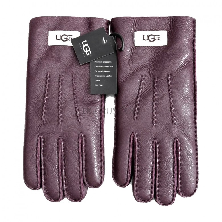 Перчатки UGG кожаные Plum