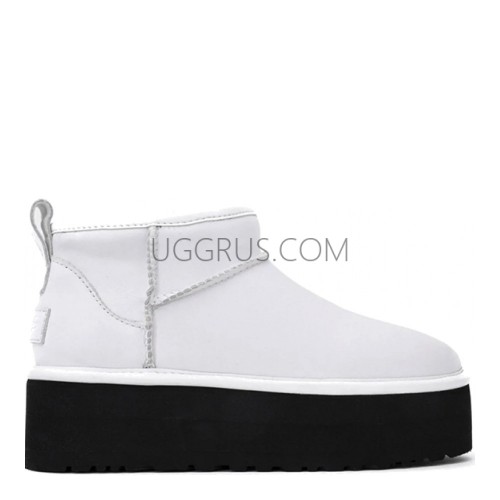 Classic Ultra Mini Platform Leather White
