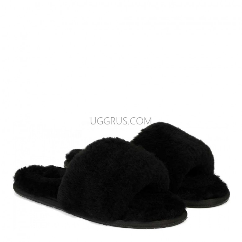 UGG Fluff Slide Slippers Black